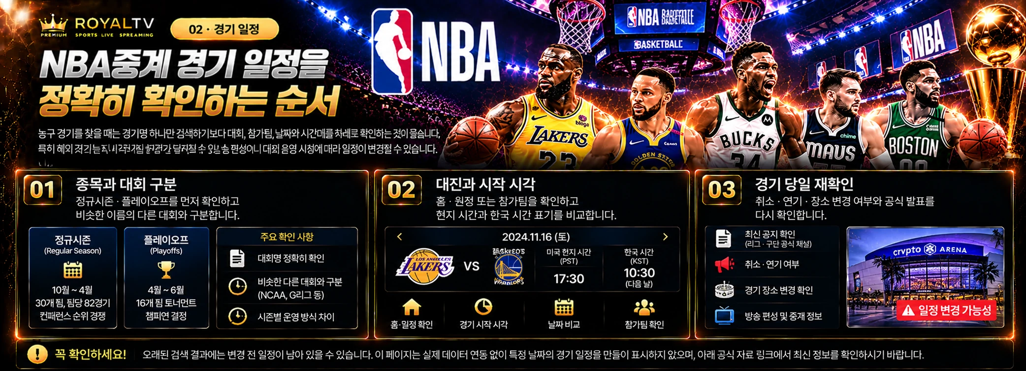 NBA중계 경기 일정을 정확히 확인하는 순서 관련 독립 AI 이미지